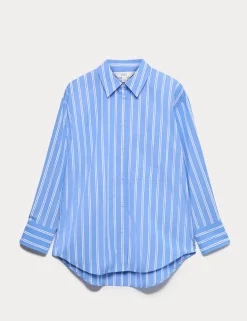 Pure Cotton Striped Girlfriend Shirt