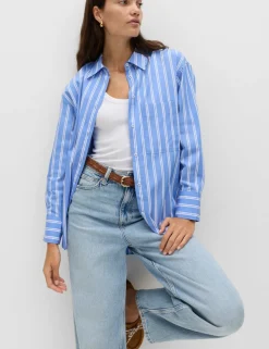 Pure Cotton Striped Girlfriend Shirt