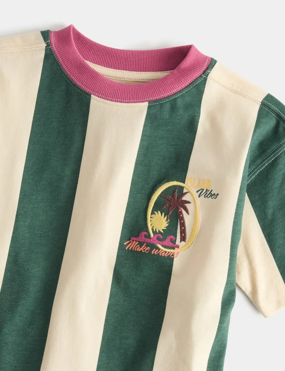 Pure Cotton Striped Graphic T-Shirt (2-8 Yrs)
