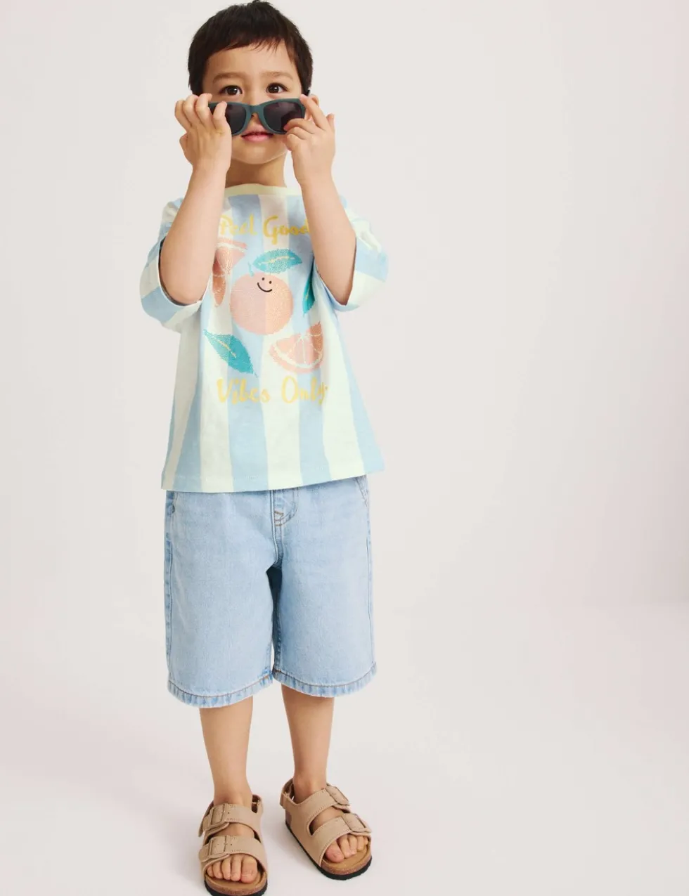 Pure Cotton Striped Graphic T-Shirt (2-8 Yrs)