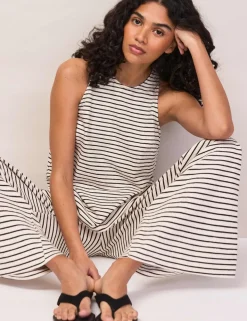Pure Cotton Striped Halter Neck Vest Top