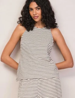 Pure Cotton Striped Halter Neck Vest Top