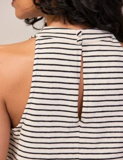 Pure Cotton Striped Halter Neck Vest Top