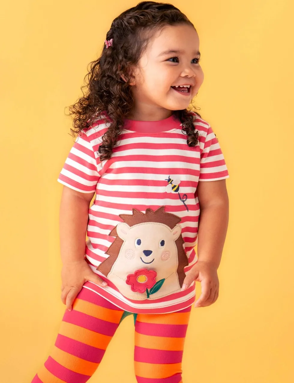 Pure Cotton Striped Hedgehog T-Shirt (3 Mths-8 Yrs)