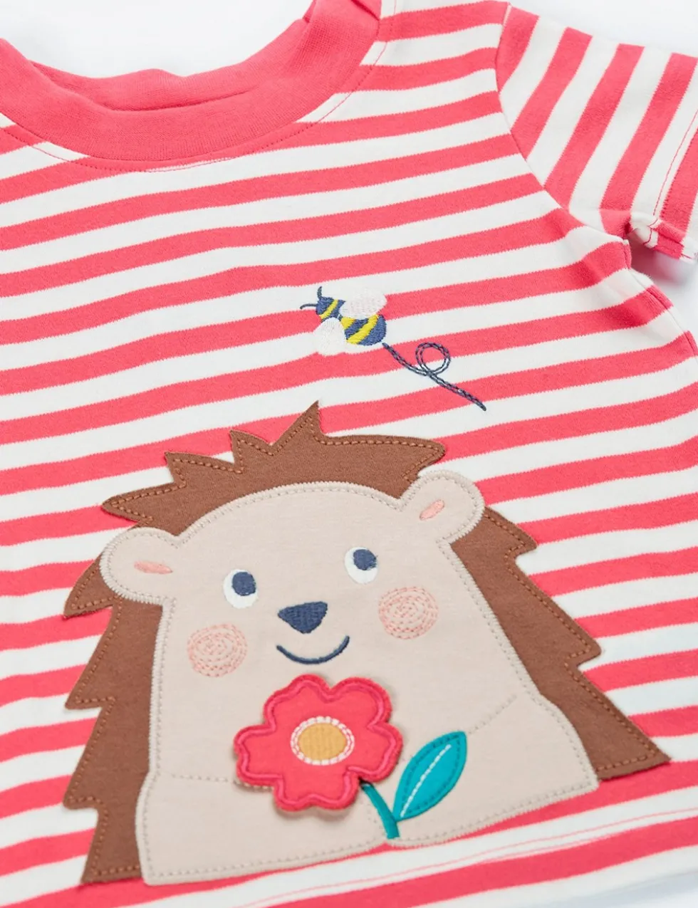 Pure Cotton Striped Hedgehog T-Shirt (3 Mths-8 Yrs)