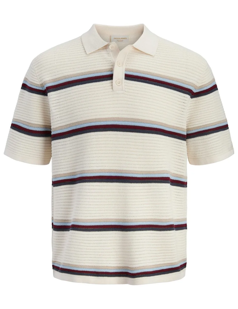 Pure Cotton Striped Knitted Polo Shirt