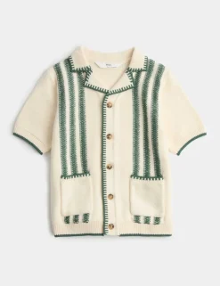 Pure Cotton Striped Knitted Shirt (2-8 Yrs)