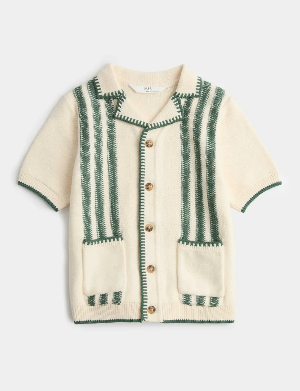 Pure Cotton Striped Knitted Shirt (2-8 Yrs)