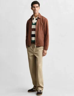 Pure Cotton Striped Knitte Polo Shirt