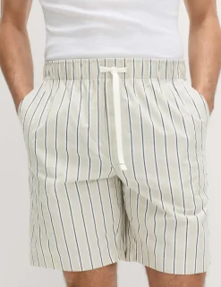 Pure Cotton Striped Loungewear Shorts