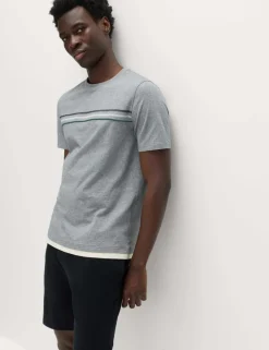 Pure Cotton Striped Loungewear Top