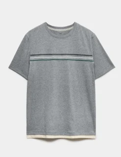 Pure Cotton Striped Loungewear Top