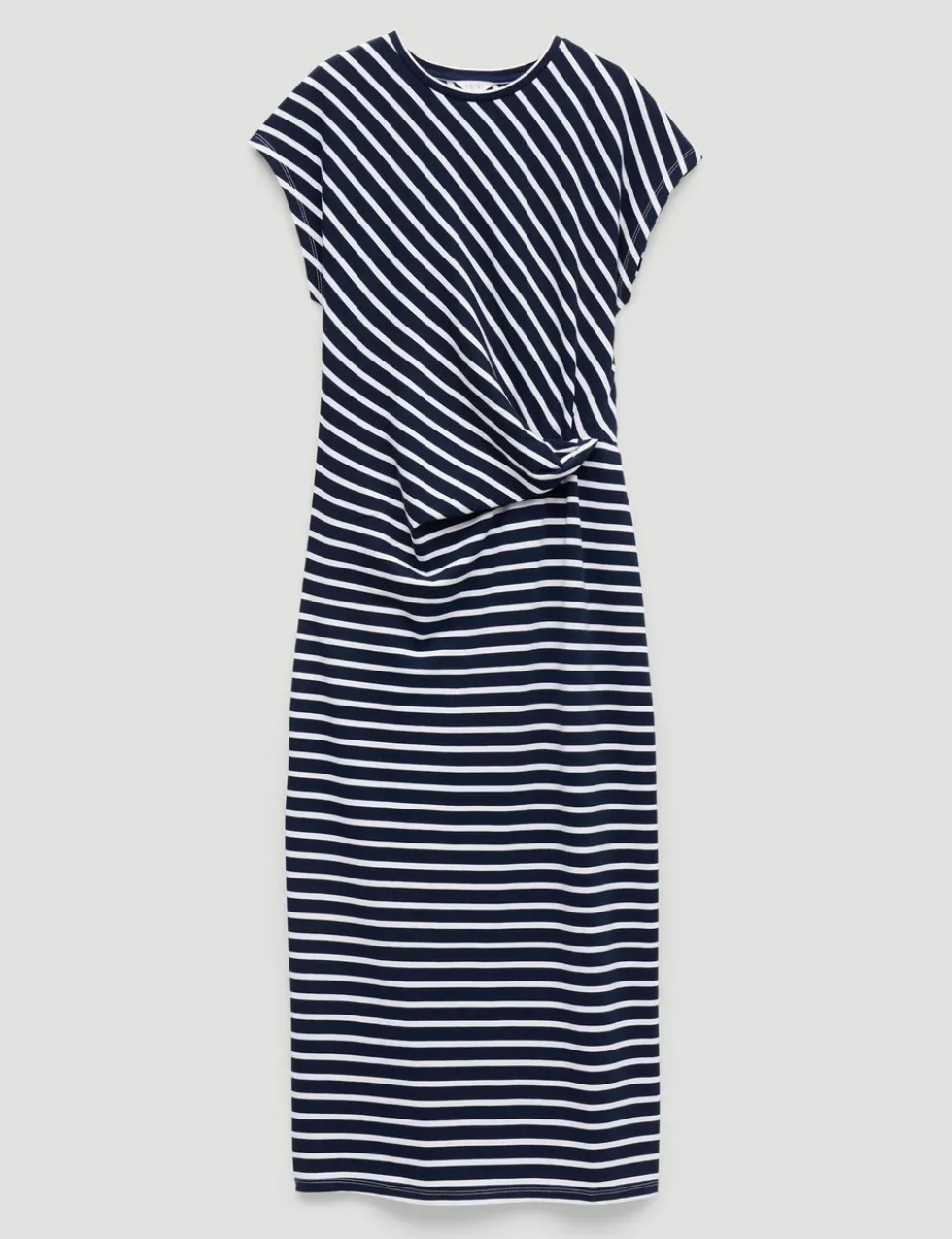 Pure Cotton Striped Midaxi Column Dress
