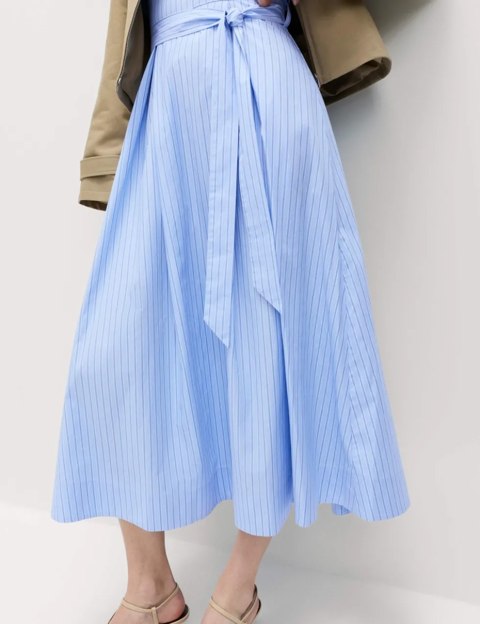 Pure Cotton Striped Midi Cami Dress