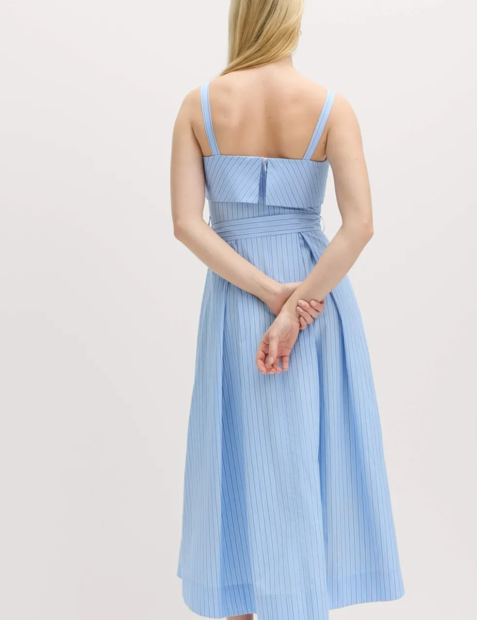 Pure Cotton Striped Midi Cami Dress
