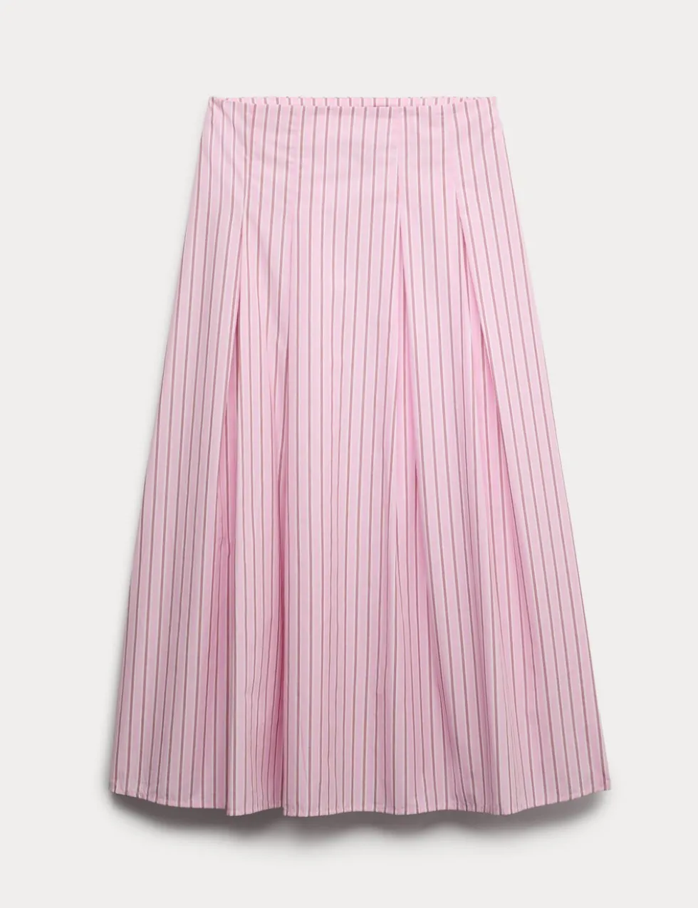 Pure Cotton Striped Midi Circle Skirt