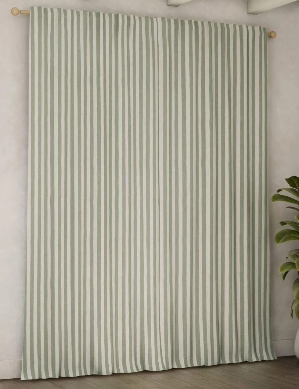 Pure Cotton Striped Multiway Curtains