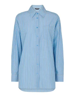 Pure Cotton Striped Oversized Shirt