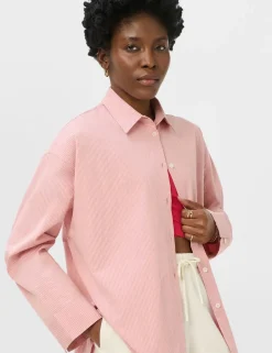 Pure Cotton Striped Oversized Shirt