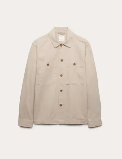 Pure Cotton Striped Overshirt