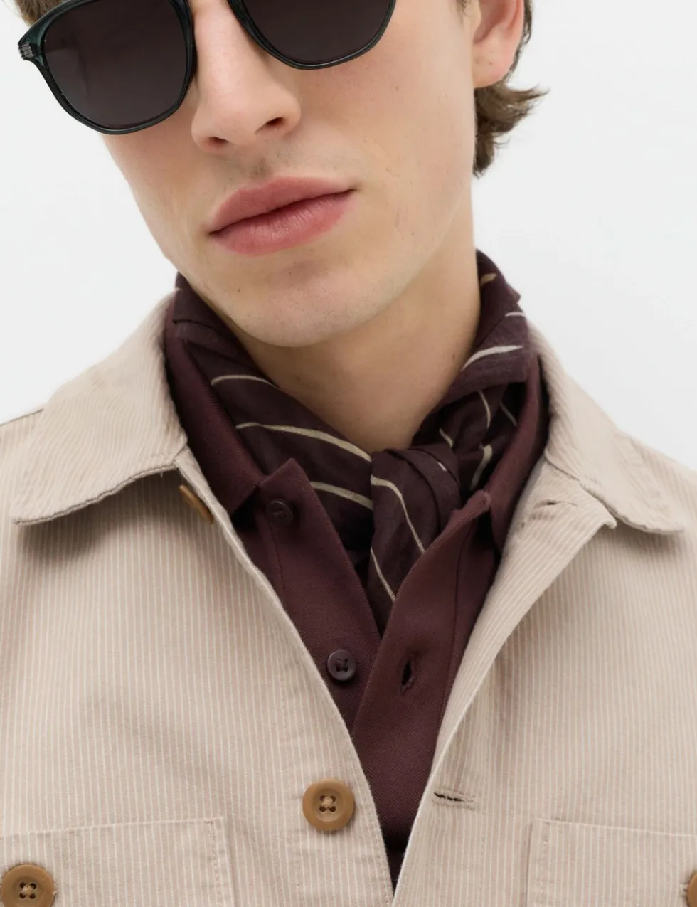 Pure Cotton Striped Overshirt
