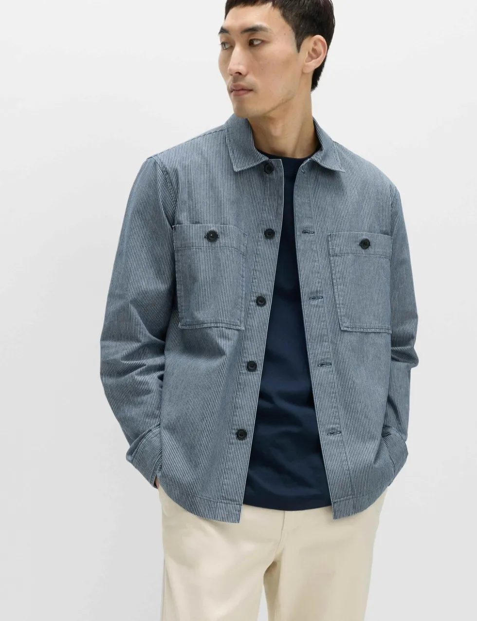 Pure Cotton Striped Overshirt