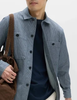 Pure Cotton Striped Overshirt