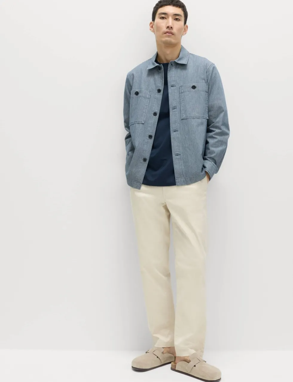 Pure Cotton Striped Overshirt