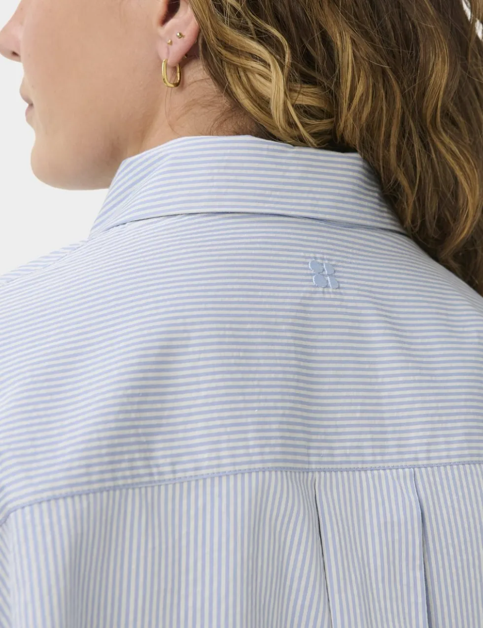 Pure Cotton Striped Oversized Shirt