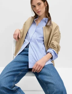 Pure Cotton Striped Oversized Shirt
