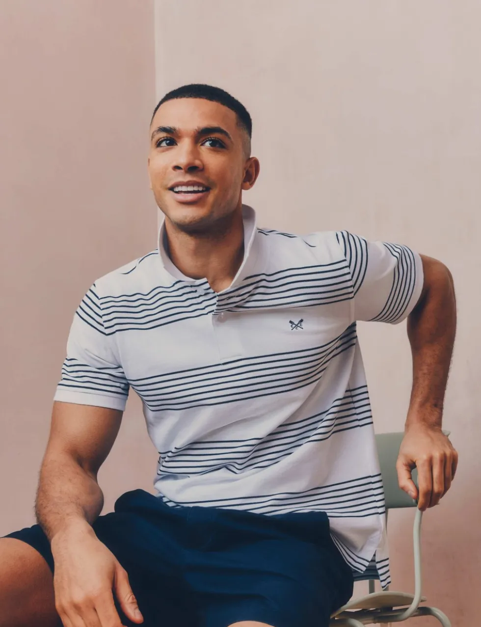 Pure Cotton Striped Polo Shirt