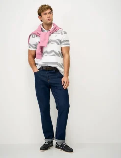 Pure Cotton Striped Polo Shirt