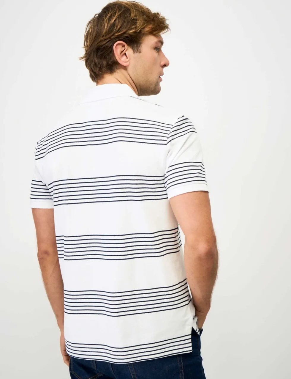 Pure Cotton Striped Polo Shirt