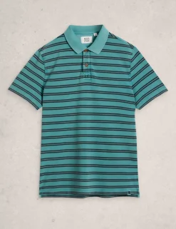 Pure Cotton Striped Polo Shirt