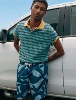 Pure Cotton Striped Polo Shirt