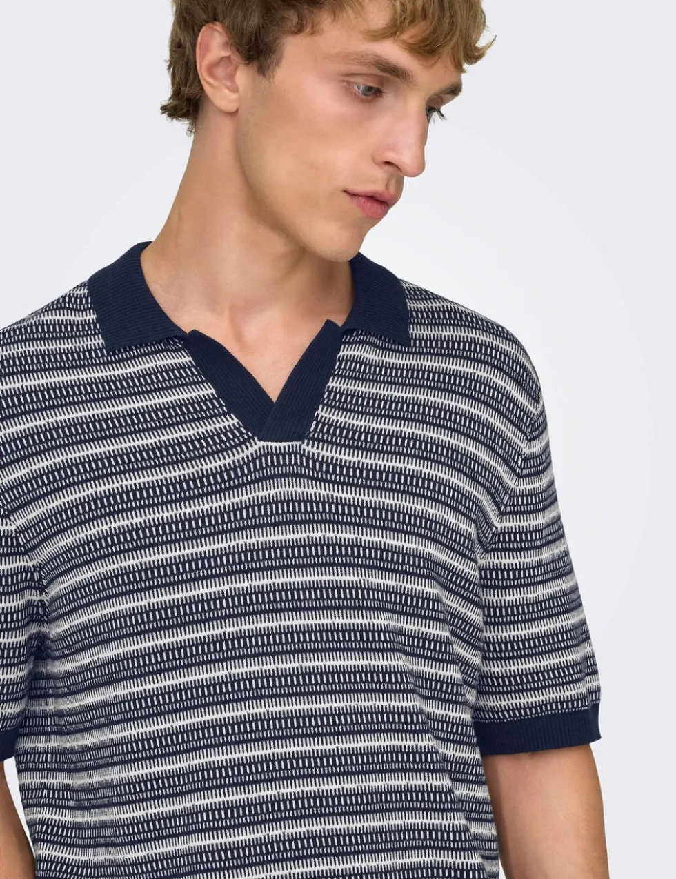 Pure Cotton Striped Polo Shirt
