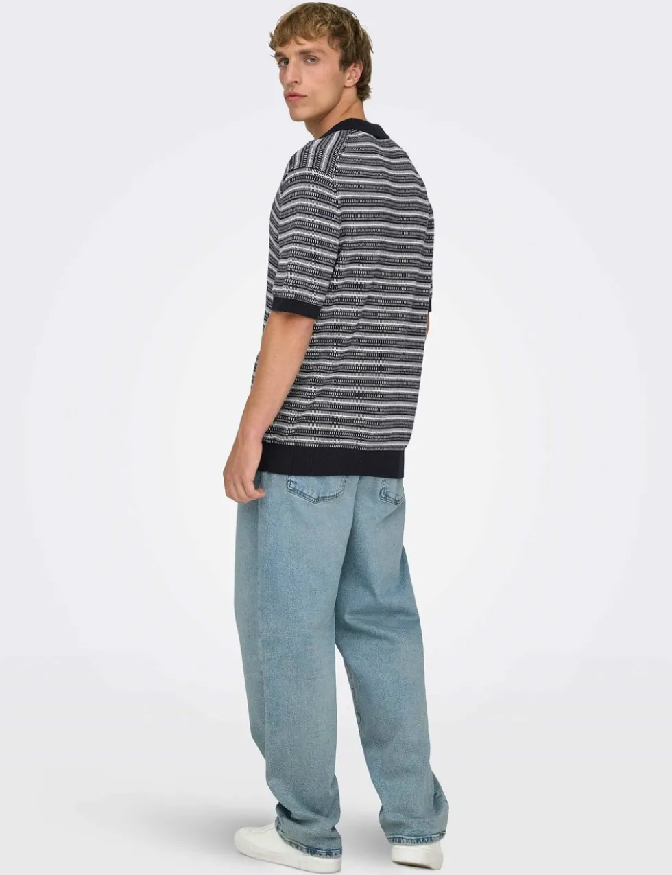 Pure Cotton Striped Polo Shirt