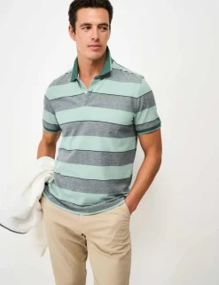 Pure Cotton Striped Polo Shirt