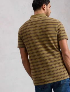 Pure Cotton Striped Polo Shirt