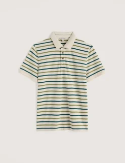 Pure Cotton Striped Polo Shirt