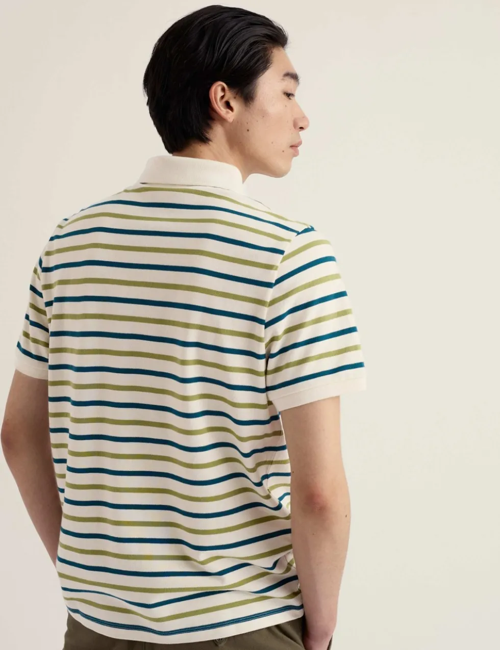 Pure Cotton Striped Polo Shirt