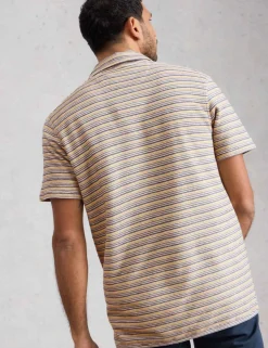 Pure Cotton Striped Polo Shirt