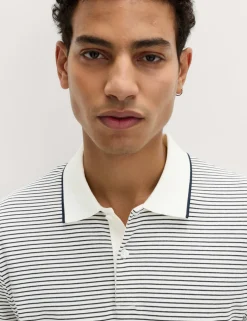 Pure Cotton Striped Polo Shirt