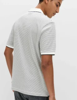 Pure Cotton Striped Polo Shirt