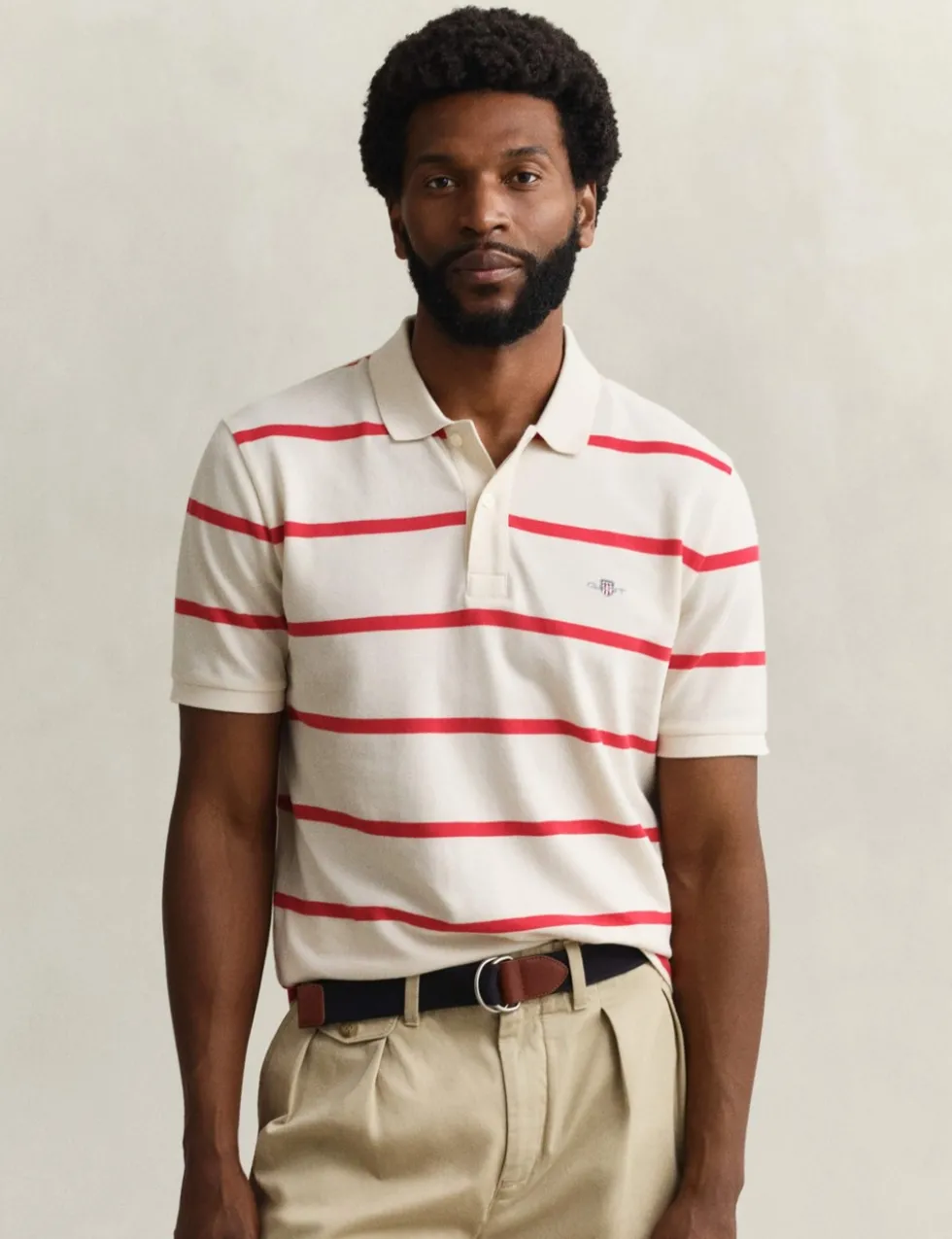 Pure Cotton Striped Polo Shirt