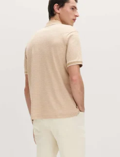 Pure Cotton Striped Polo Shirt
