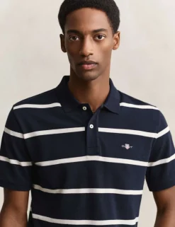 Pure Cotton Striped Polo Shirt