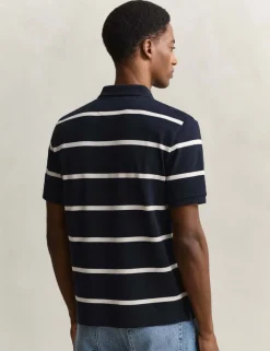 Pure Cotton Striped Polo Shirt