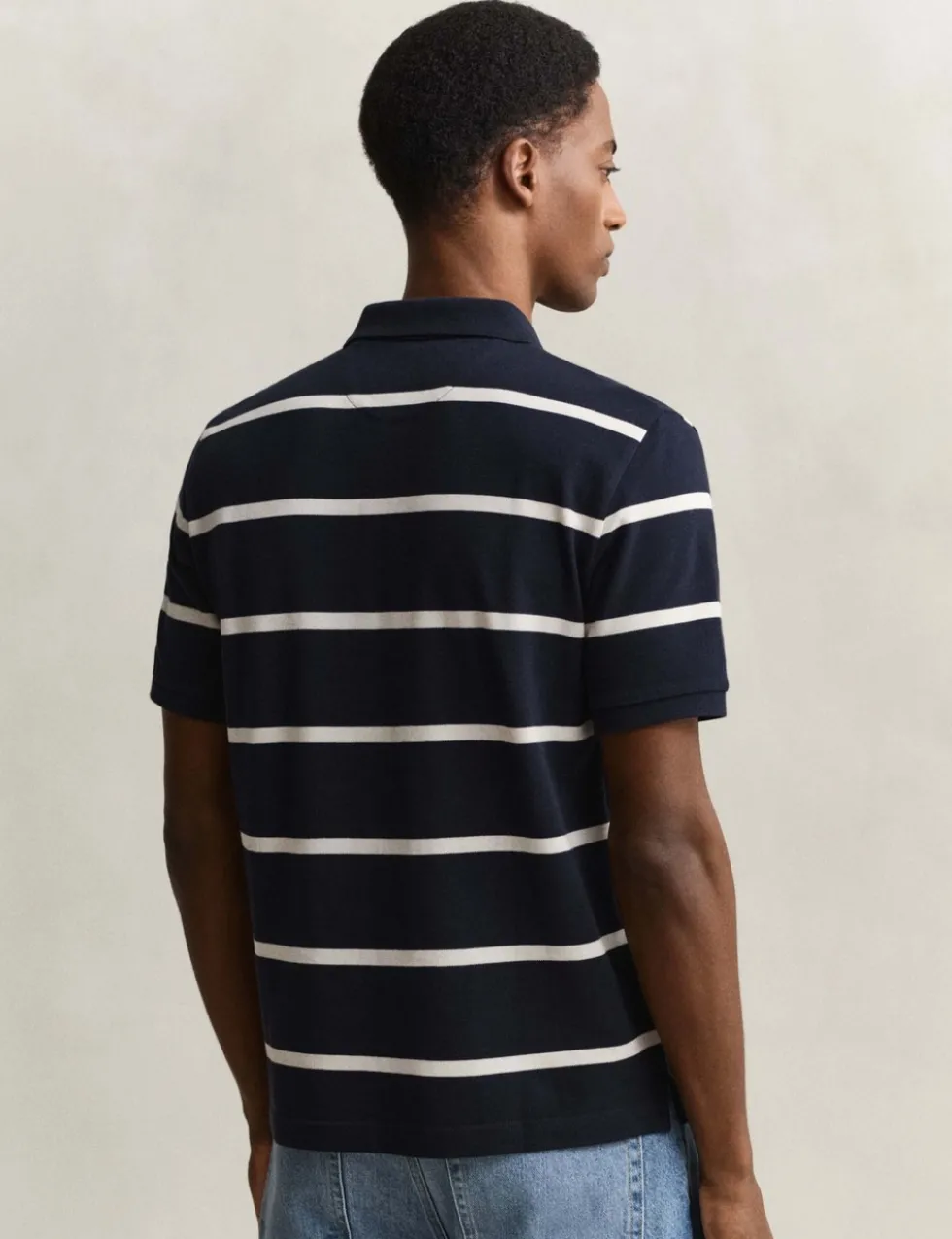 Pure Cotton Striped Polo Shirt