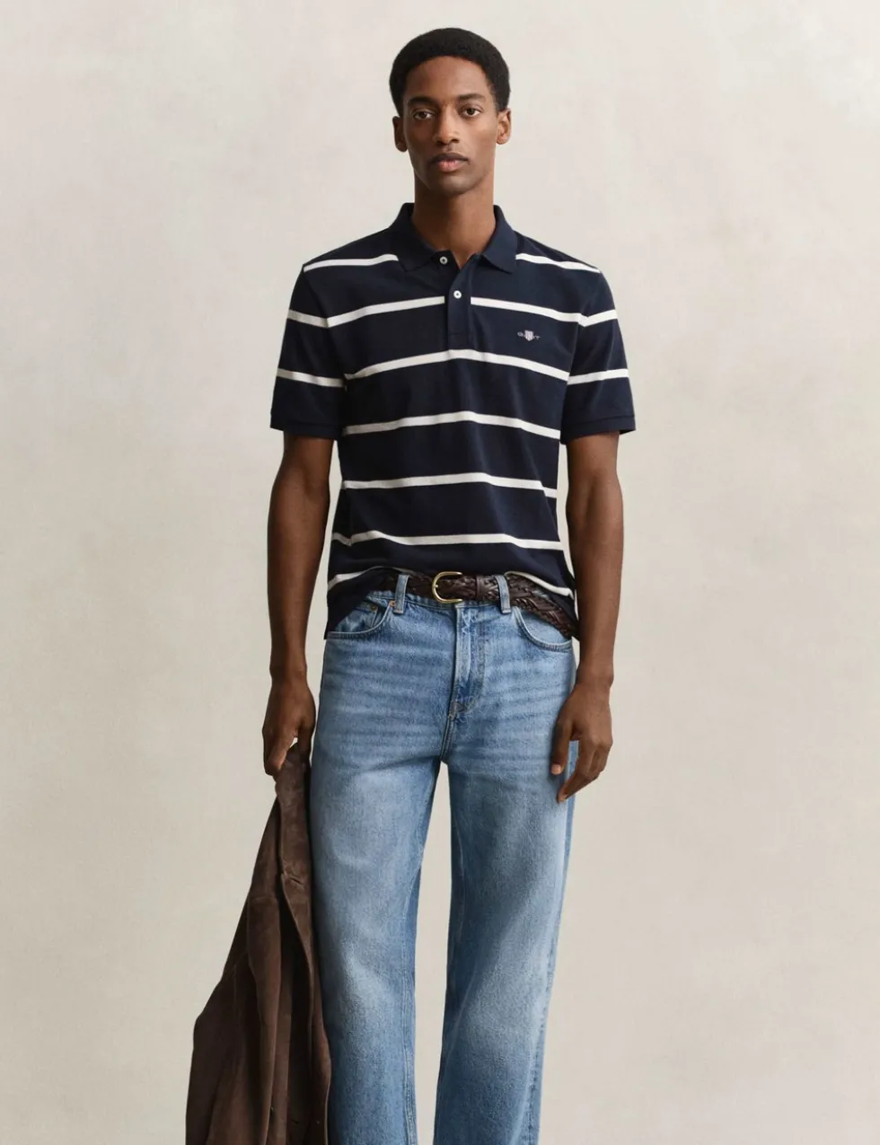 Pure Cotton Striped Polo Shirt